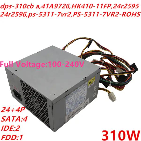 Zdroj napájení pro Lenovo M52 m8000t A52 310W napájecí zdroj dps-310cb a 41A9726 HK410-11FP 24r2595 ps-5311-7vr2 PS-5311-7