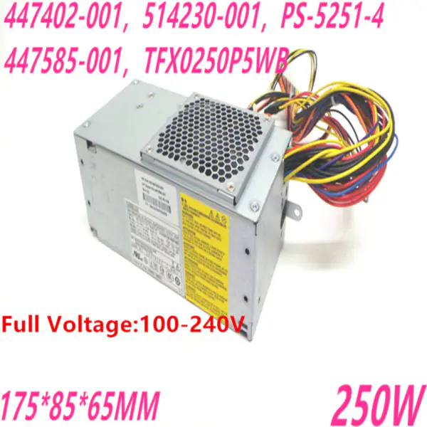 Zdroj napájení pro HP 2700 2708 2710 2718 2810 2818 250W napájecí zdroj 447402-001 PS-5251-4 TFX0250D5W TFX0250P5WB TFX0250F5WA