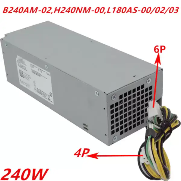 Zdroj napájení pro Dell 3250 3252 3267 3668 3669 3040 3046 3050 5040 7040 6pinový 240W napájecí zdroj B240AM-02 H240NM-00 H240ES-02