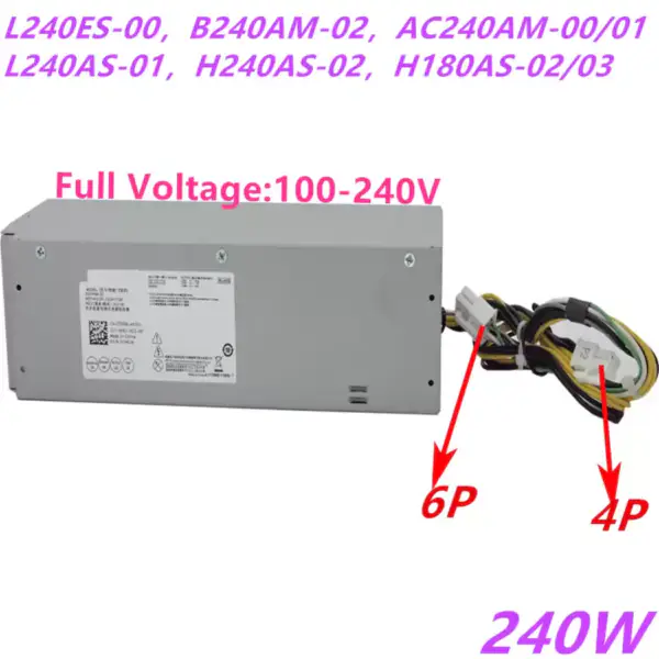 Zdroj napájení pro Dell 5050 7050 3250 3660 6pinový 240W napájecí zdroj L240ES-00 L240AM-01 AC240AM-00/01 L240AS-01 H240AS-02 H240ES-02
