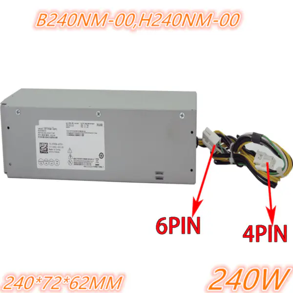 Dell 3667 3268 3650 6pinový 240W napájecí zdroj H240NM-00 B240ES-00 AC240AS-02 B240AS-00 L240EPM-00 F240EPM-00