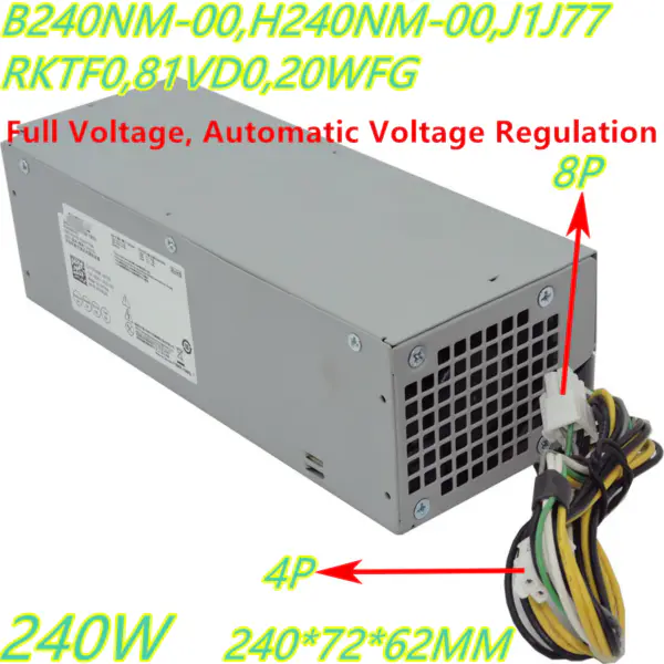 Dell 3040 3046 3050 3250 3650 3660 5040 7040 8pinový 240W napájecí zdroj B240NM-00 H240NM-00 H240EM-00 L240AS-00