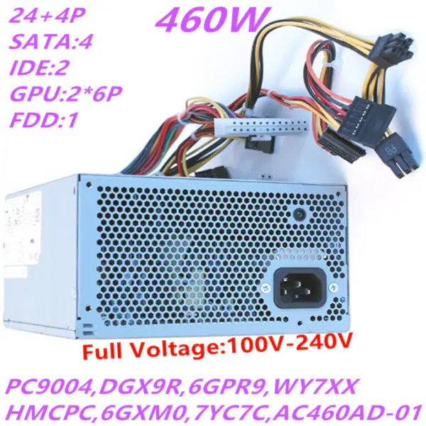 Dell 8100 8300 8500 8700 8910 460W napájecí zdroj HU460AM-01 HK560-18FP AC460AD-01 D460AN-01 DPS-460DB-7 A