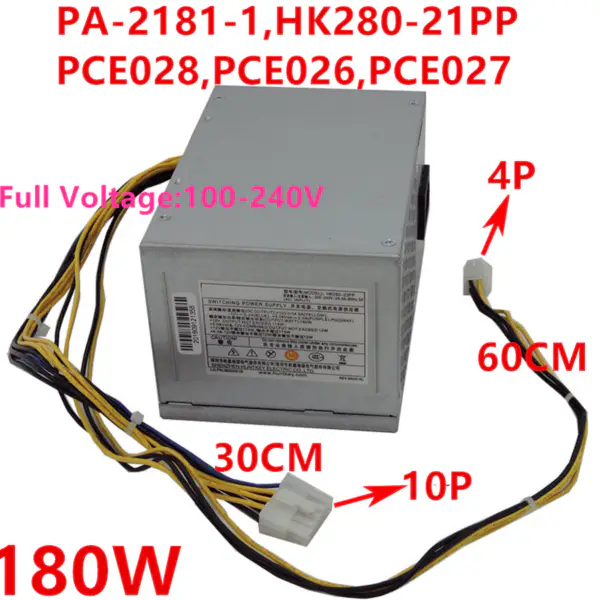 Zdroj napájení pro Lenovo M4600 M4650 E74 E700 M710T M8600 10Pin 180W Napájecí zdroj PA-2181-1 HK280-21PP PCE028 PCE026 PCE027
