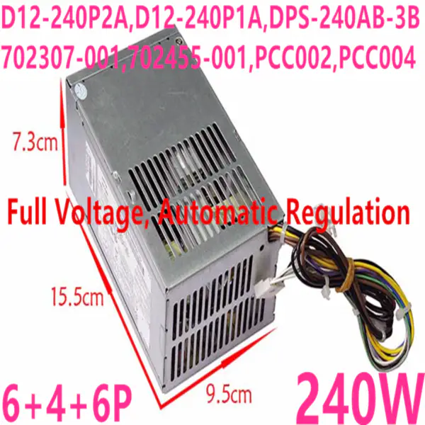 Zdroj napájení pro HP 600 800 G1 6Pin 240W napájecí zdroj D12-240P3B D12-240P1A D12-240P3A PCC124 PS-4241-1HC PCC002 PCC004