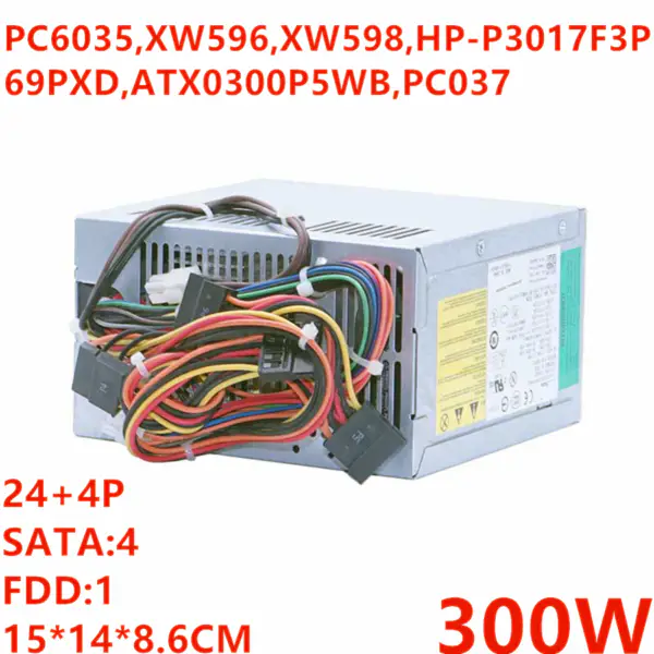 Zdroj napájení pro Dell 530 531 V200 220 230 545 560 580MT XW596 XW598 300W napájecí zdroj PC6035 HP-P3017F3P ATX0300P5WB PC6037