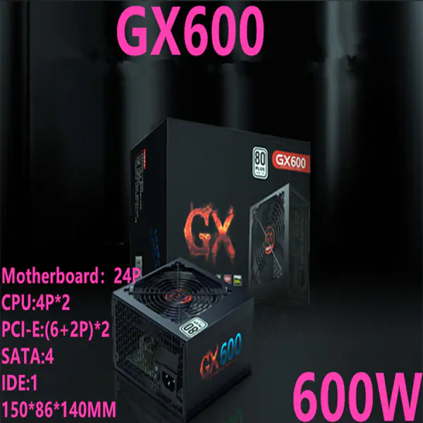 Zdroj pro značku Huntkey ATX INTEL AMD Dorsal line Broad silence 600W Spínaný zdroj GX600