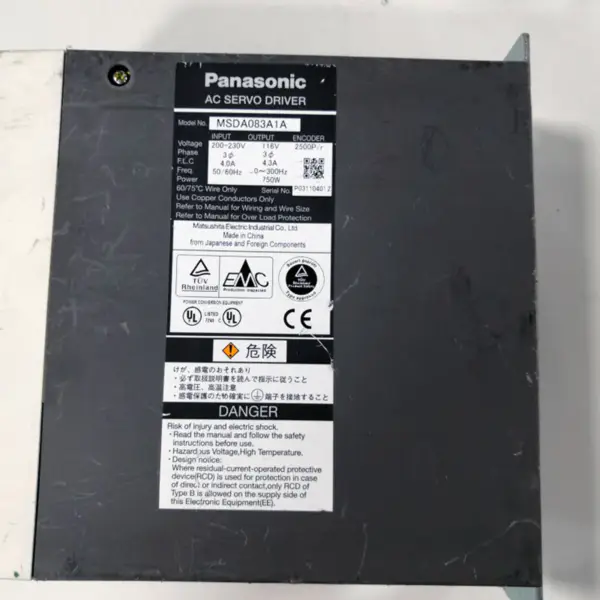 Střídavý servopohon Panasonic MSDA083A1A 750W