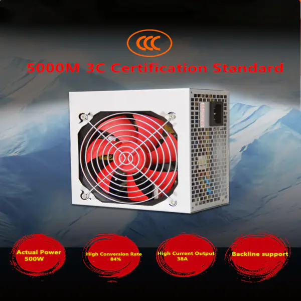 Zdroj napájení pro značku Huntkey Dvoujádrový vícejádrový procesor Stabilní podpora ztlumení podsvícení 500W napájecí zdroj GS600 PRO HK600-12FP