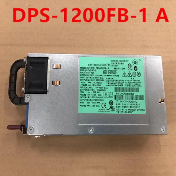 Zdroj napájení pro HP DL580G7 1200W HSTNS-PD19 DPS-1200FB-1 A 570451-001 570451-101 579229-001 578322-B21