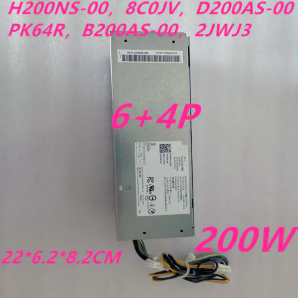 Zdroj napájení pro Dell V3250 3268 3668 5060 5070 7060 7070 6pinový 200W napájecí zdroj H200NS-00 D200AS-00 B200AS-00 AC200EBS-00