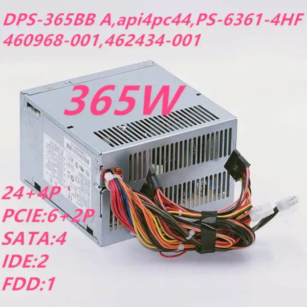 HP ATX dc7900 dc7800 365W spínaný napájecí zdroj DPS-365BB A api4pc44 PS-6361-4HF 460968-001 462434-001