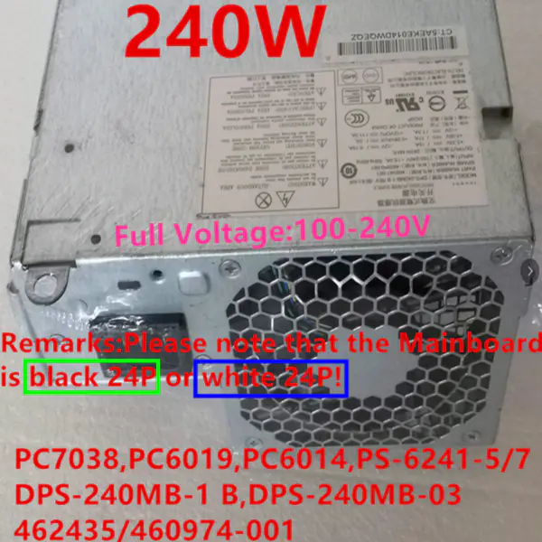 Zdroj napájení pro HP 5800 7900 240W PC7038 PC6019 PC6014 PS-6241-5 PS-6241-7 DPS-240MB-1 B DPS-240MB-3 A DPS-240FB-1A
