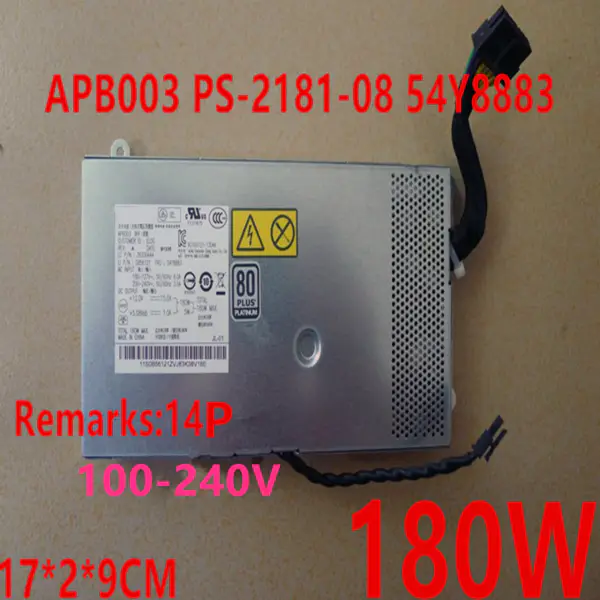 Zdroj napájení pro Lenovo S700 S740 S780 S800 S850 B85 E93Z 14Pin 180W napájecí zdroj APB003 PS-2181-08 54Y8883 HKF1802-3D