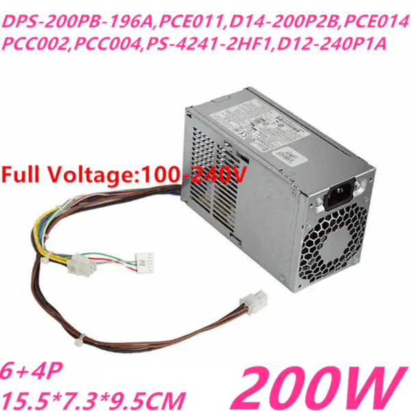 Zdroj napájení pro HP 400 600 800G1 G2 6pinový 200W napájecí zdroj DPS-200PB-196A PCE011 PS-4201-1HA/1HB PS-4201-2HF PS-4241-2HF1