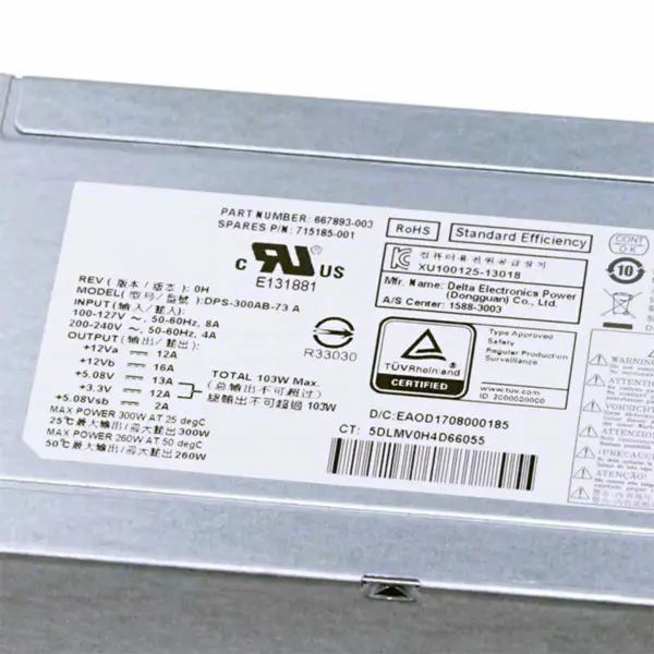 Zdroj napájení pro HP 400 480G1 G2 300W DPS-300AB-73 A DPS-300AB-72A PCD009 PS-6301-4 PC7036 PS-5301-02 PS-6301-7