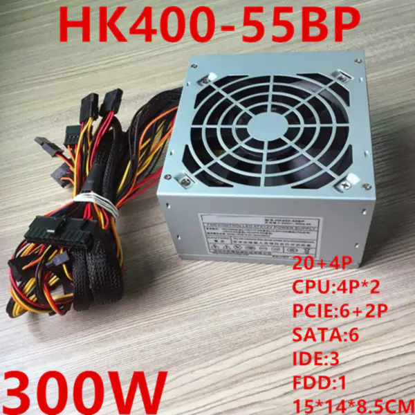 Napájecí zdroj pro značku Huntkey podporující Binuclear Quadruplex I3 I5 I7 Jmenovitý výkon 300 W ve špičce 400 W Napájecí zdroj HK400-55BP