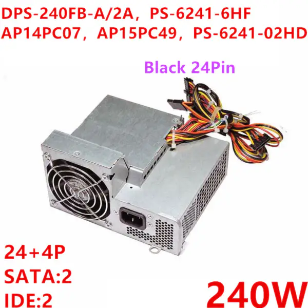 HP 7100 7700 5100 7200 6100 černý 24pinový 240W napájecí zdroj DPS-240FB-A 2A PS-6241-6HF AP14PC07 AP15PC49 PS-6241-02HD
