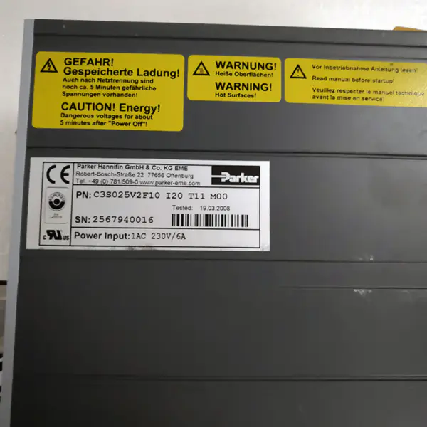 Parker compax3 C3S025V2F10 I20 T11 M00