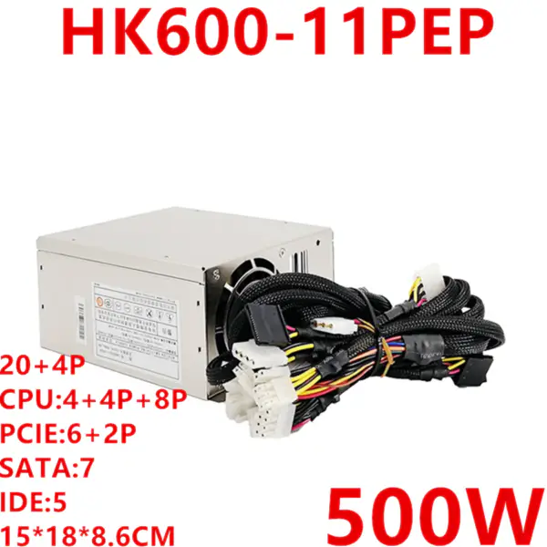 Zdroj napájení pro Huntkey ATX EPS12V s jmenovitým výkonem 500W OPP 600W Spínaný zdroj HK600-11PEP