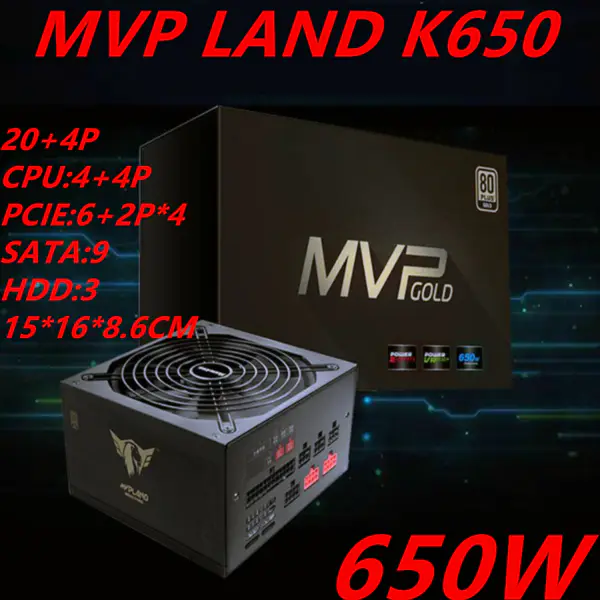 Napájecí zdroj pro Huntkey 2080Ti Napájecí zdroj 650W MVP LAND K650 HK750-91PP ZP650P-HK HK650/HK700-71PP