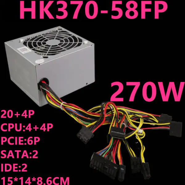 Napájecí zdroj pro Huntkey Brand Calm King Tooling Edition GTX1050 Napájecí zdroj GPU 6P a CPU 8P 270W HK370-58FP