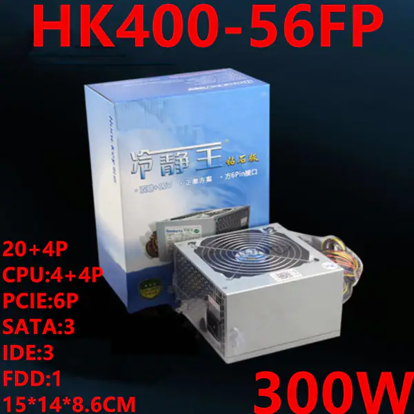 Napájecí zdroj pro Huntkey GTX1050Ti 950 Podpora zadního vyrovnání Napájení 6P zobrazovací karty 300W Napájecí zdroj HK400-56FP