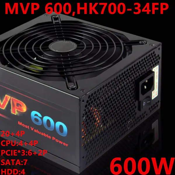 Huntkey Brand ATX poloviční modul RTX2080Ti RX590 600W spínaný zdroj MVP 600 HK700-34FP