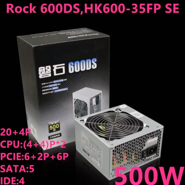 Huntkey Brand 500W napájecí zdroj průmyslové řídicí serverové pracovní stanice 500W napájecí zdroj Rock 600DS HK600-35FP SE
