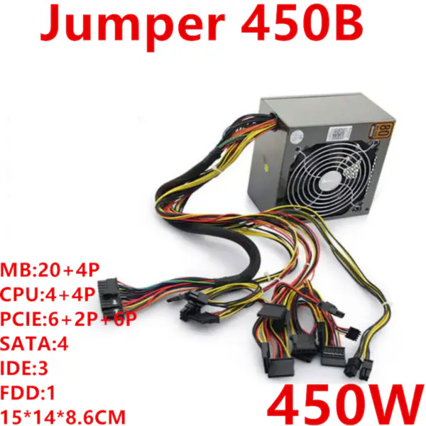 Napájecí zdroj pro Huntkey Intel Active PFC 80plus Bronze Napájecí zdroj Chicken Mute 450W Napájecí jumper 450B