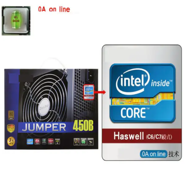 Napájecí zdroj pro Huntkey Intel Active PFC 80plus Bronze Napájecí zdroj Chicken Mute 450W Napájecí jumper 450B