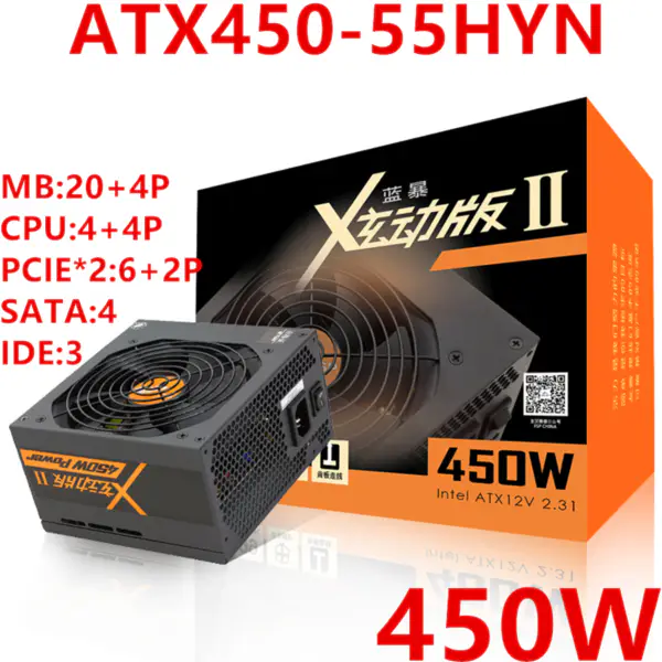 Napájecí zdroj pro FSP Dazzle Edition II Silent Game Host Napájecí zdroj podporující GPU 1060 450W Napájecí zdroj ATX450-55HYN