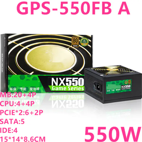 Napájecí zdroj pro pracovní stanici Delta NX550 80plus BronzeMute Napájecí zdroj 550W Spínaný zdroj GPS-550FB A GPS-550GB A