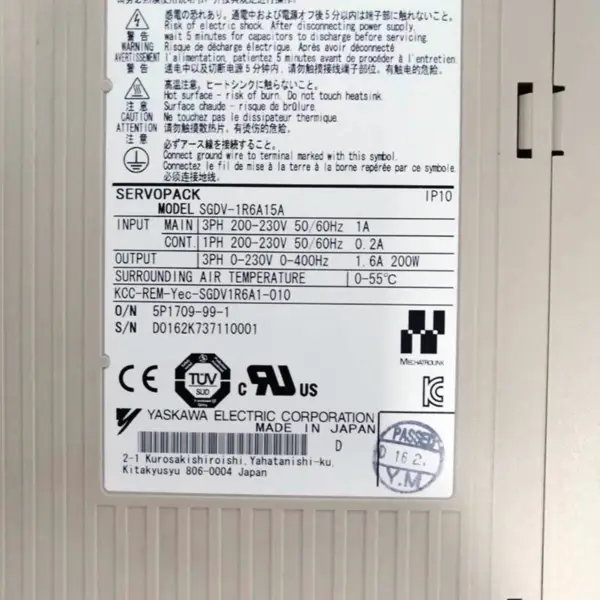 YASKAWA SGDV-1R6A15A