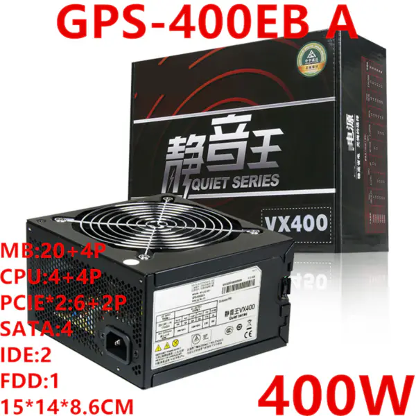 Napájecí zdroj pro stolní počítač Delta Brand VX400 Mute Wide Napájecí zdroj s výkonem 400 W ve špičce 500 W GPS-400EB A