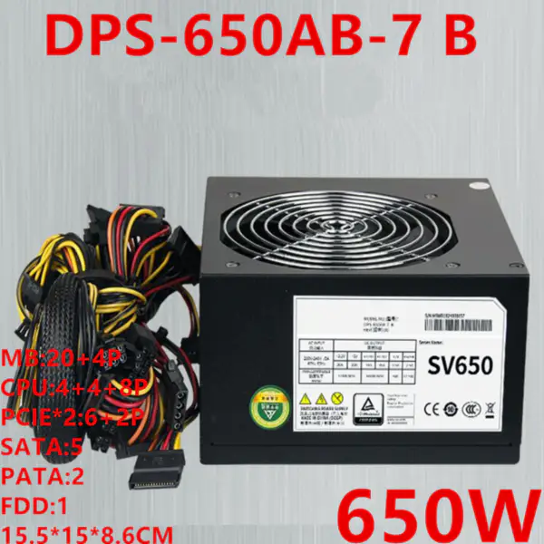 Napájecí zdroj pro serverovou pracovní stanici Delta Duální napájecí zdroj se špičkovým výkonem 650 W 750 W Spínaný napájecí zdroj DPS-650AB-7 B