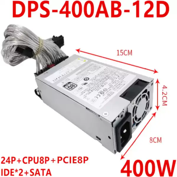 Zdroj napájení pro Delta AIO FLEX NAS Small 1U K39 80plus Gold 400W Spínaný zdroj napájení DPS-400AB-12D