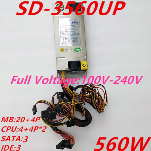 Zdroj napájení pro R-Senda 80plus Bronze 1U MAX 560W Spínaný zdroj SD-3560UP