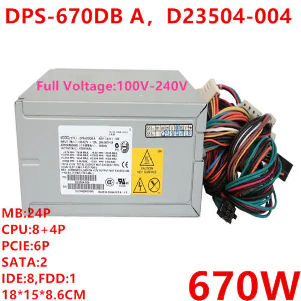 Zdroj napájení pro spínaný zdroj Delta 670W DPS-670DB A D23504-004