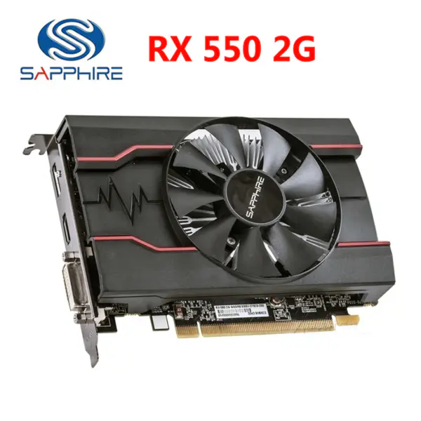 SAPPHIRE RX550 2GB grafická karta GDDR5 Grafické karty pro karty AMD RX 500 Series RX 550 2G D5 Radeon RX550-2GB HDMI DVI Used