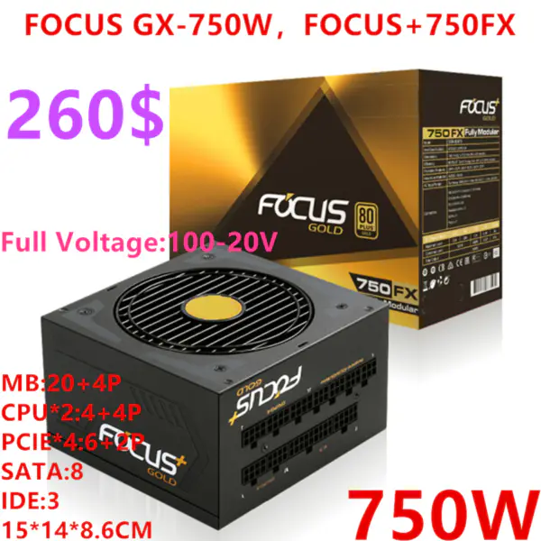 Zdroj napájení pro SeaSonic 80plus Gold Full Module 650W/750W napájecí zdroj FOCUS GX-650W FOCUS+650FX FOCUS GX-750W FOCUS+750FX