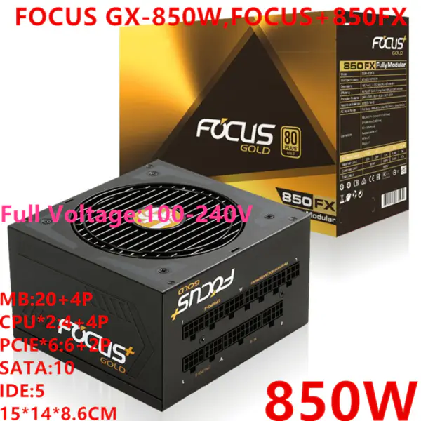 Zdroj pro SeaSonic ATX 80plus Gold Full Module RTX2080TI VEGA64 850W napájecí zdroj FOCUS GX-850W FOCUS+850FX