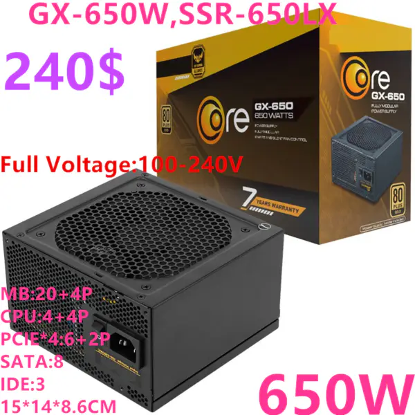 SeaSonic ATX 80plus Gold Full Module 550W/650W napájecí zdroj CORE GX-550W SSR-550LX CORE GX-650W SSR-650LX