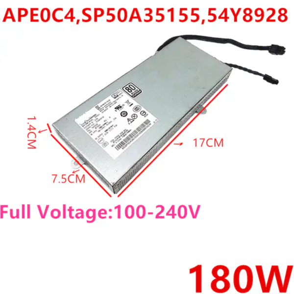 Lenovo Think M800 810 8350 9550Z AIO700 6Pin 180W Power Supply APE0C4 54Y8928 APE004