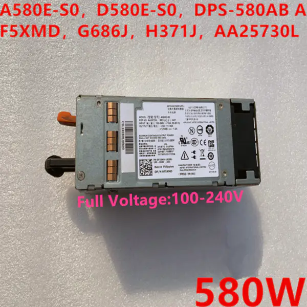Zdroj napájení pro Dell T410 580W A580E-S0 D580E-S0 DPS-580AB A F5XMD G686J H371J AA25730L