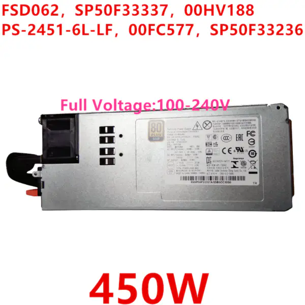 Napájecí zdroj Lenovo RD650 RD450 350 TS560 450W FSD062 SP50F33337 00HV188 PS-2451-6L-LF 00FC577 SP50F33236