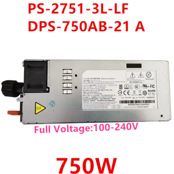 Zdroj napájení pro Lenovo TD350 RD650 RD550 RD450 750W spínaný zdroj PS-2751-3L-LF DPS-750AB-21 A