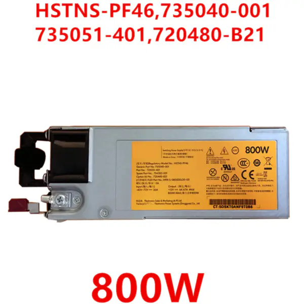 Zdroj napájení pro HP G9 800W spínaný zdroj HSTNS-PF46 735040-001 735051-401 720480-B21