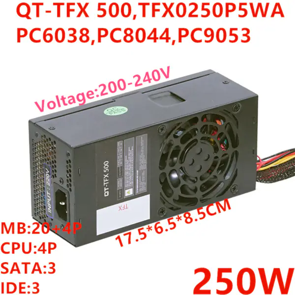 Dell HP Lenovo 220S 530S 3130 S520 525 TFX 250W napájecí zdroj QT-TFX 500 TFX0250P5WA PC6038 PC8044 PC9053