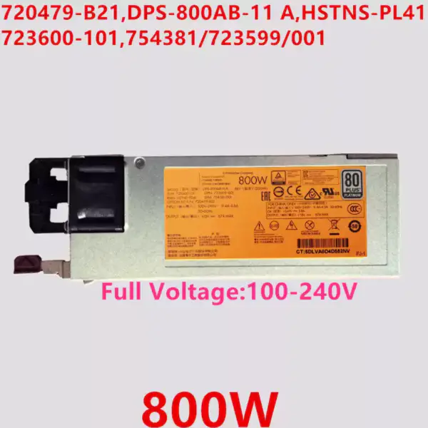 Napájecí zdroj HP DL380 350 360 388G9 800W 720479-B21 DPS-800AB-11 A HSTNS-PL41 723600-101 754381-001